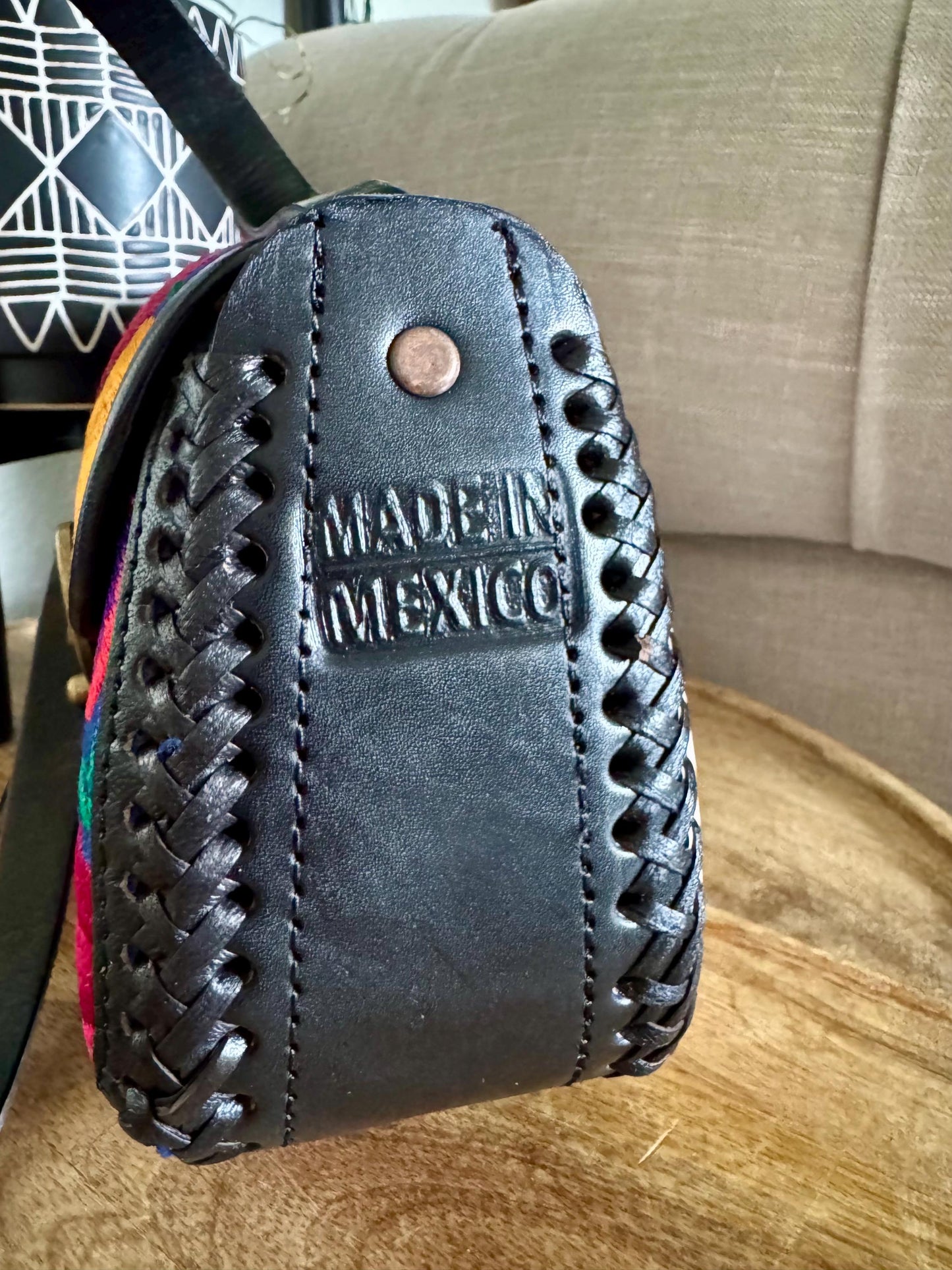 Hand-Tooled and Embroidered Leather Floral Purse, Handmade Mexican Bag, Artesanal