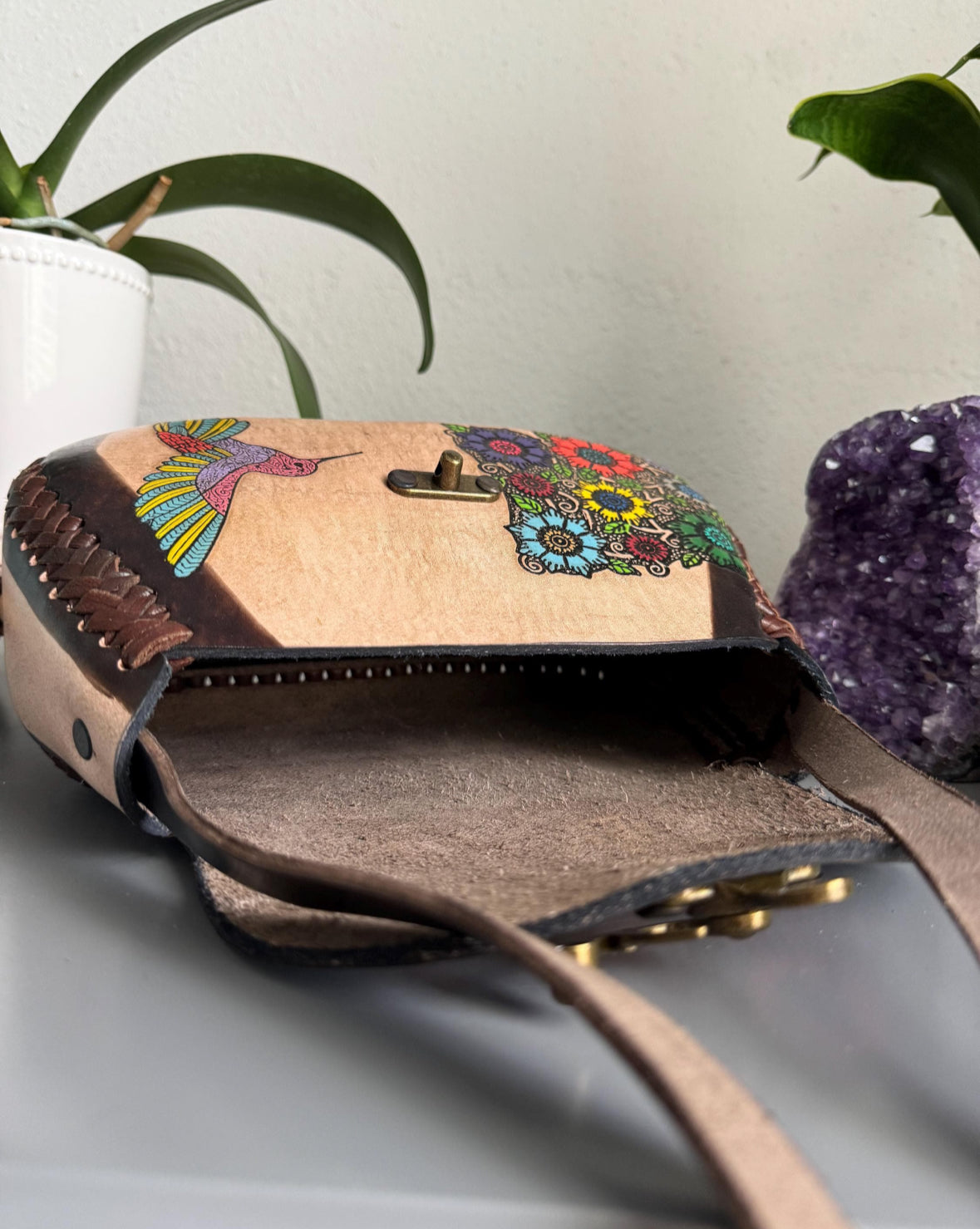 Hummingbird Mexican Leather Purse
