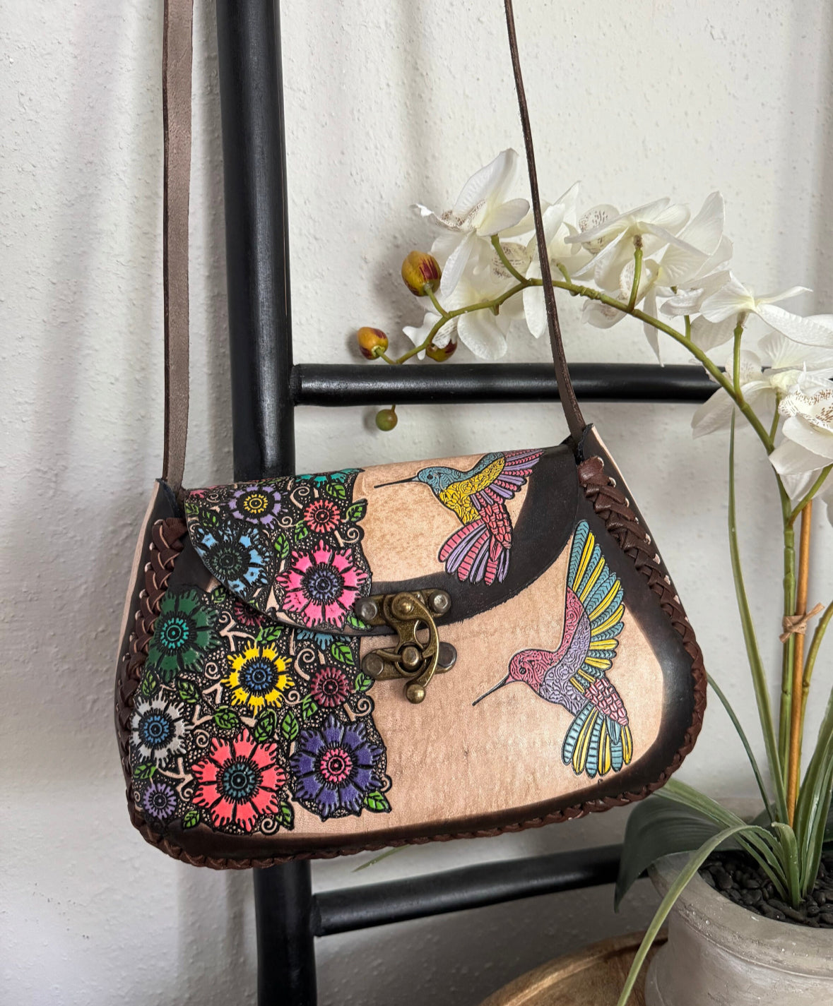 Hummingbird Mexican Leather Purse