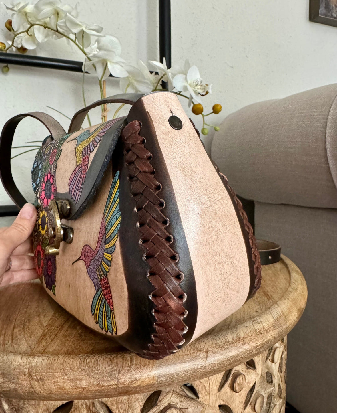 Hummingbird Mexican Leather Purse