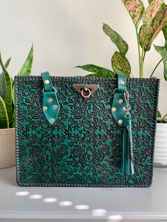 Black & Turquoise Tooled Leather Crossbody Purse – Magnolia Breeze Boutique