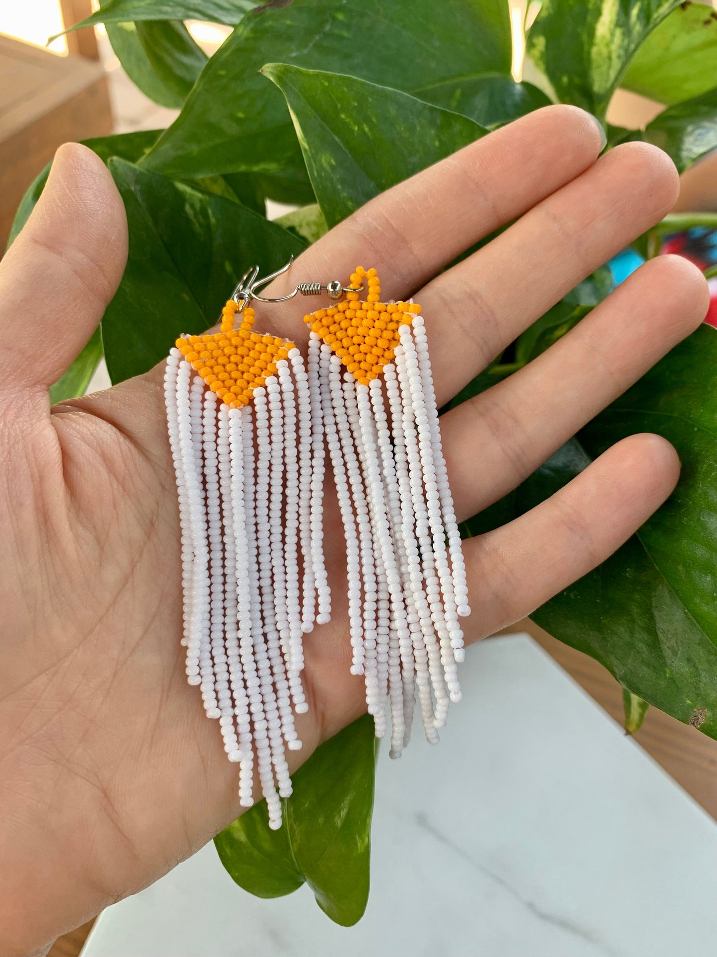 Handmade Wixarika Beaded Earrings: Mexican Artisan Jewelry