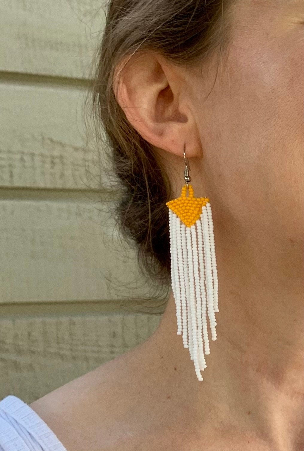 Handmade Wixarika Beaded Earrings: Mexican Artisan Jewelry