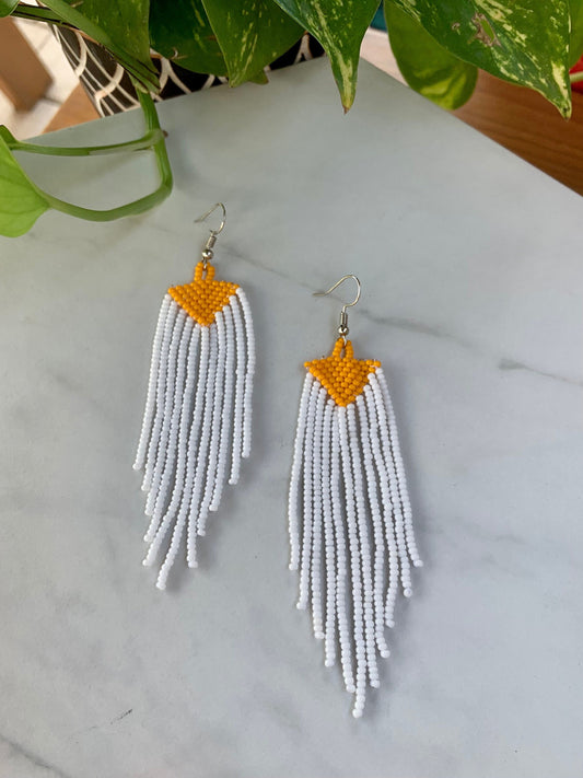 Handmade Wixarika Beaded Earrings: Mexican Artisan Jewelry