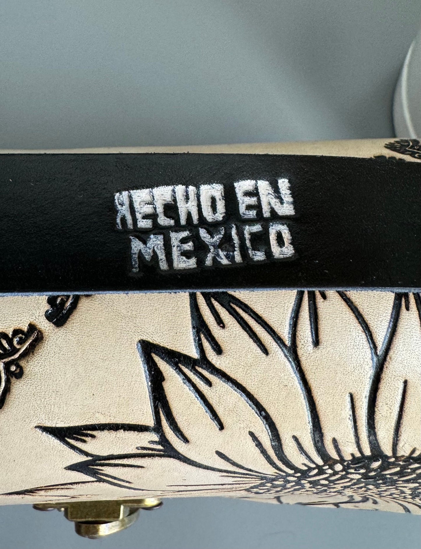 Mexican Leather Sunflower Purse