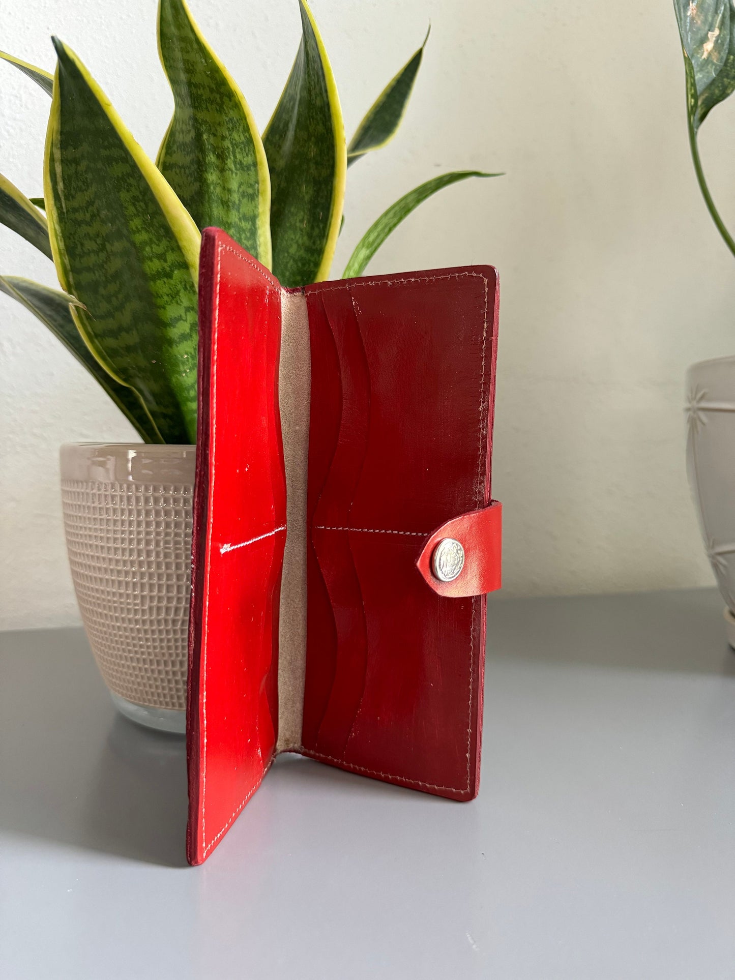 Hand Tooled Leather Rose Wallet, Artisan Bi-Fold, Mexican Leather