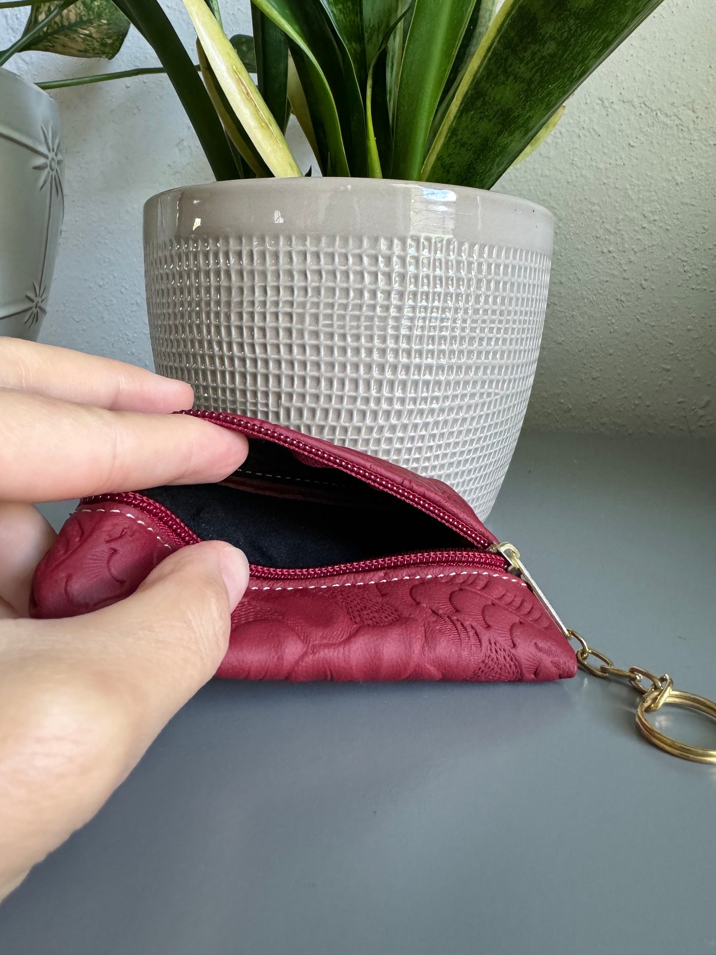 Hand Tooled Genuine Leather Coin Pouch