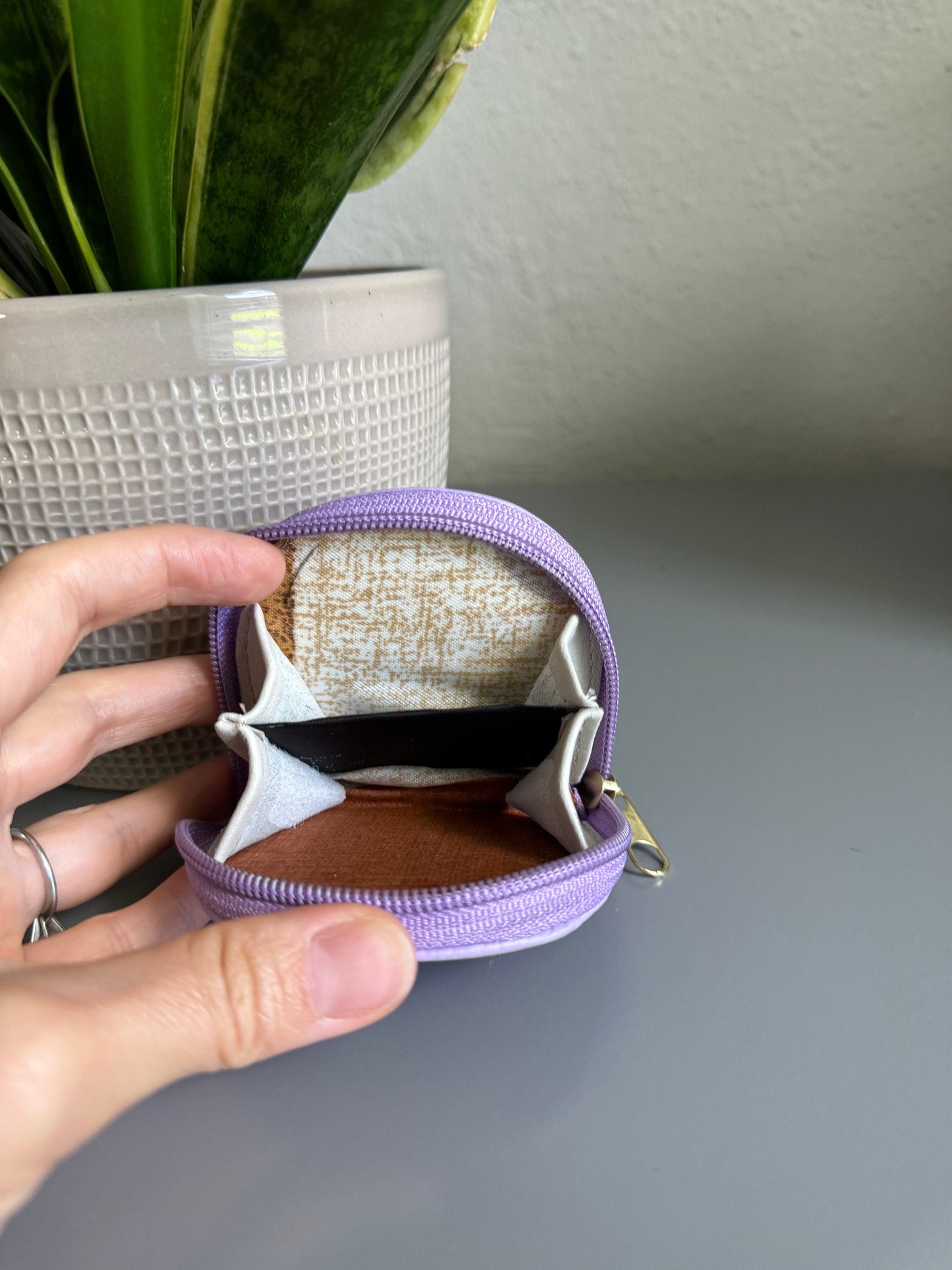 Coin Pouch Keychain, Hand Tooled Genuine Leather Wallet, Handmade Red Leather Pouch
