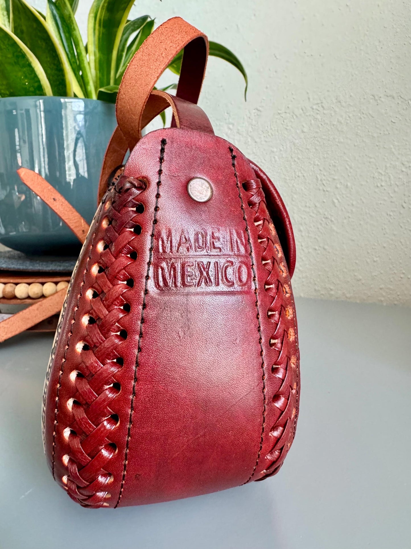 Hand-Tooled and Embroidered Leather Floral Purse, Handmade Mexican Bag, Artesanal