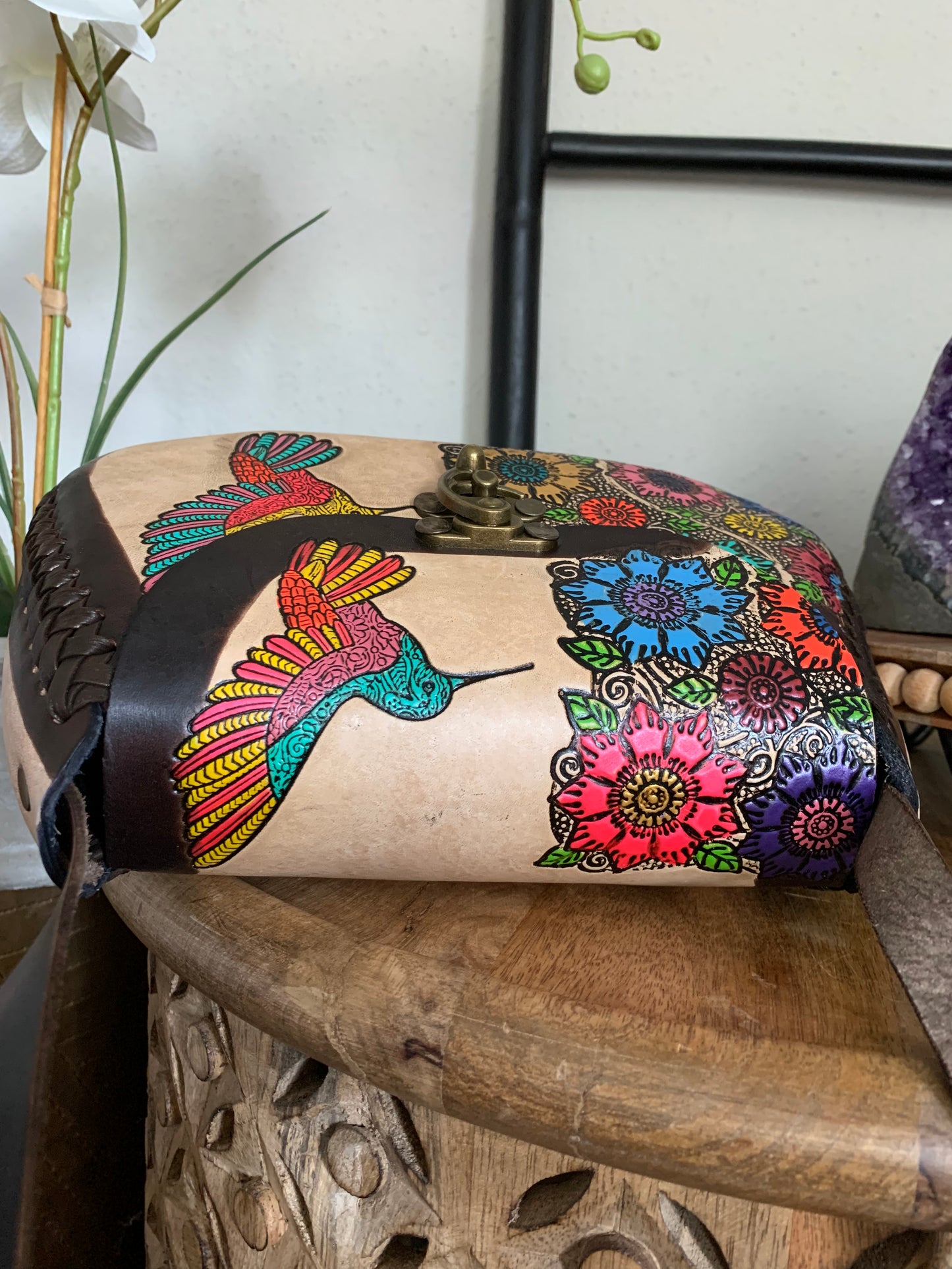 Hummingbird Mexican Leather Purse