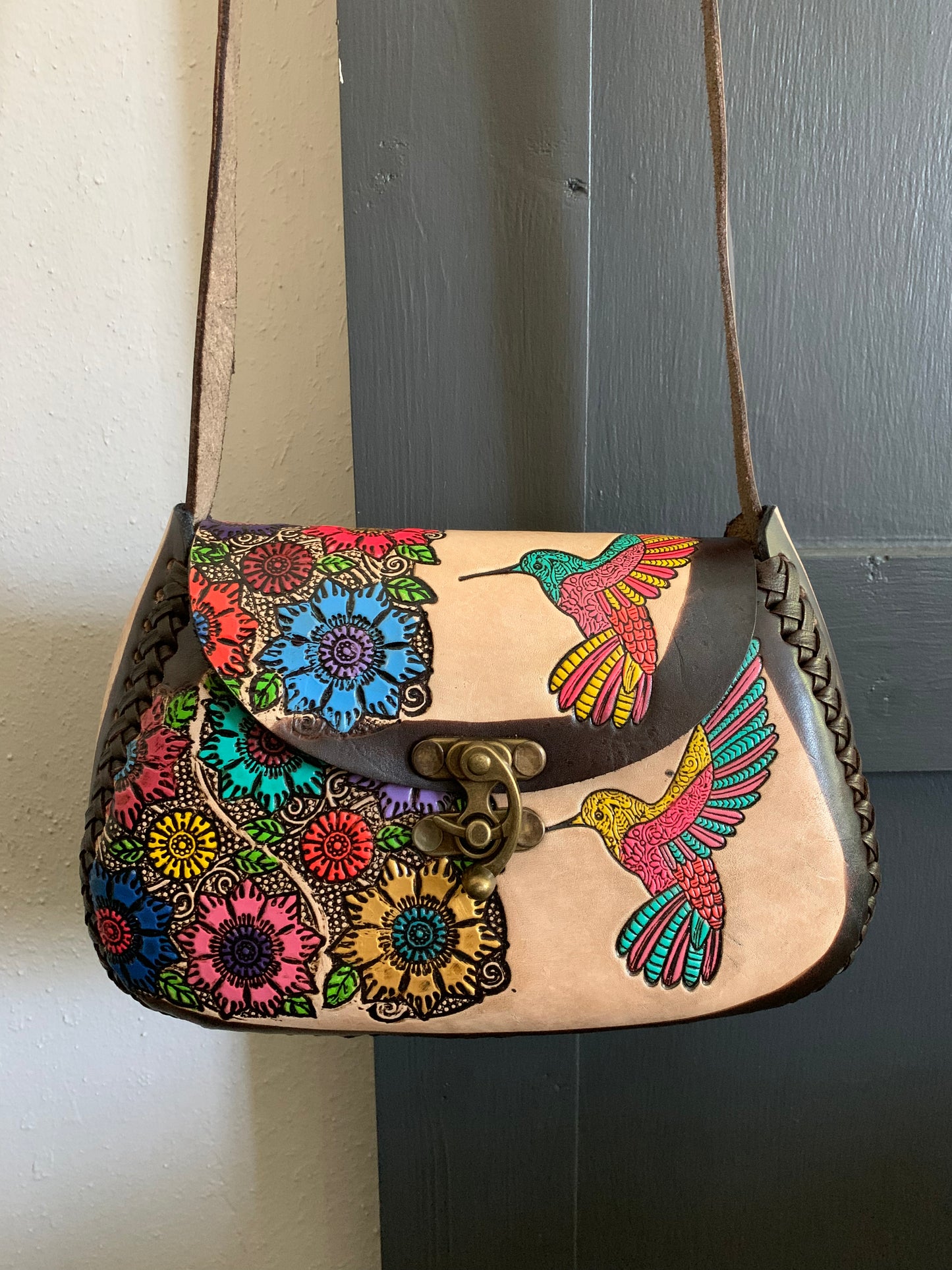 Hummingbird Mexican Leather Purse