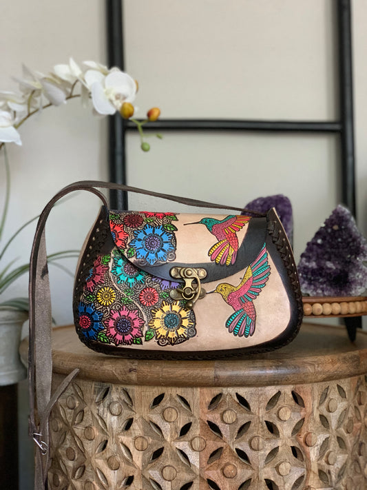 Hummingbird Mexican Leather Purse