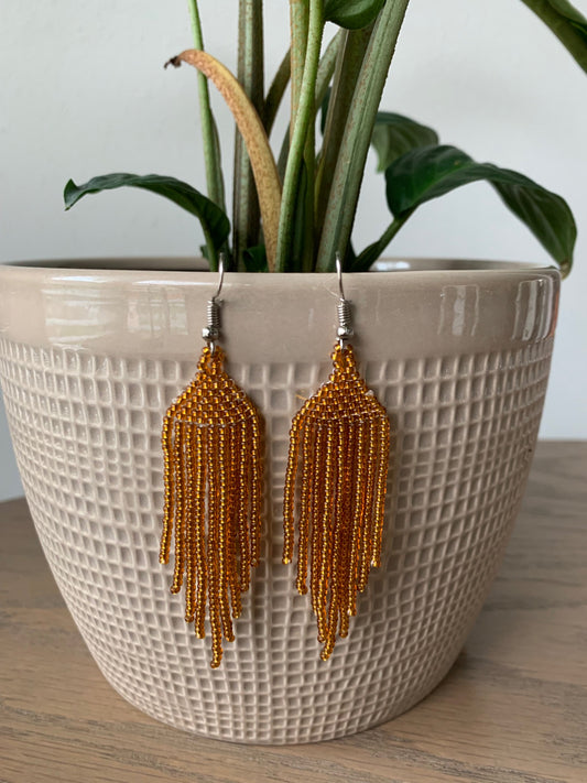 Gold Bohemian Beaded Earrings